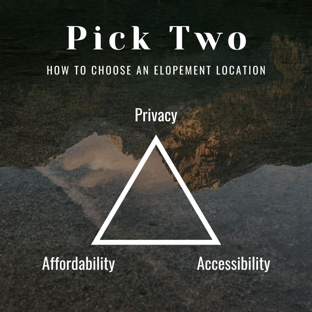 How to Choose an Elopement Location, pick two of three